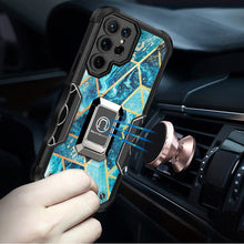 For Samsung S23 Case Stellar Dual Layer IMD Geometric Design Ring Stand Cover