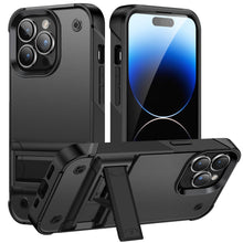 For iPhone 12/12 Pro Case Protective Cover built-in Kickstand + Tempered Glass