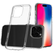 For iPhone 16 Pro 6.3in Case Clear Shockproof w/ Chrome Buttons + Tempered Glass