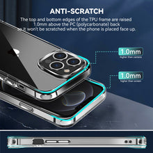 For iPhone 15 PLUS Case Clear Shockproof with Chrome Buttons +2 Tempered Glass