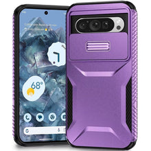 For Google Pixel 9 Pro XL 6.8 inch Case Rugged Side Grip Sliding Rear Lens Cover