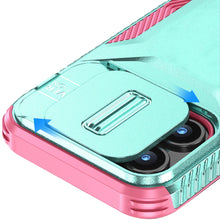 For iPhone 16 PRO MAX Case Rugged Side Grip Sliding Lens Cover + Tempered Glass