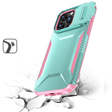 For iPhone 16 PRO MAX Case Rugged Side Grip Sliding Lens Cover + Tempered Glass