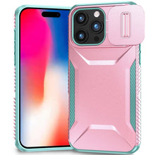 For iPhone 16 Pro 6.3in Case Rugged Side Grip Sliding Lens Cover +Tempered Glass