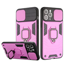 For iPhone 13 (6.1") Case Rugged Cover Camera Lens Cover and Magnetic Ring Stand