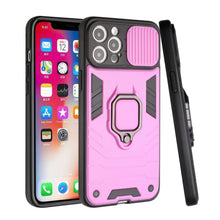 For iPhone 13 (6.1") Case Rugged Cover Camera Lens Cover and Magnetic Ring Stand