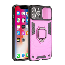 For iPhone 13 (6.1") Case Rugged Cover Camera Lens Cover and Magnetic Ring Stand