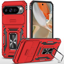 For Google Pixel 10 Pro XL Case Sliding Lens Cover Metal Stand + Tempered Glass