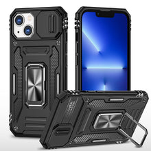 For iPhone 12 Pro Max Case Sliding Lens with Magnetic Ring Stand +Tempered Glass
