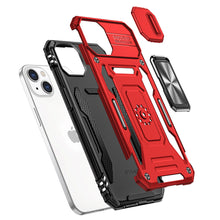 For iPhone 12 Pro Max Case Sliding Lens with Magnetic Ring Stand +Tempered Glass
