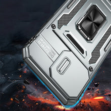 For iPhone 15 Case Sliding Lens Shockproof Magnetic Ringstand + 2 Tempered Glass