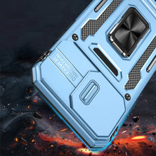 For iPhone 15 Case Sliding Lens Shockproof Magnetic Ringstand + 2 Tempered Glass