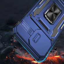 For iPhone 15 Case Sliding Lens Shockproof Magnetic Ringstand + 2 Tempered Glass