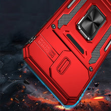 For iPhone 15 Case Sliding Lens Shockproof Magnetic Ringstand + 2 Tempered Glass