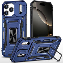 For iPhone 17 Pro Max Case Sliding Lens with Magnetic Ring Stand +Tempered Glass