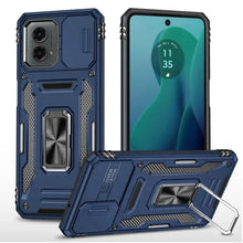 For Moto G 5G (2024) Case Slideing Lens Shockproof Ring Stand + Tempered Glass
