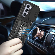 For Samsung Z Fold7 Case Sliding Lens with Magnetic Ring Stand + Tempered Glass