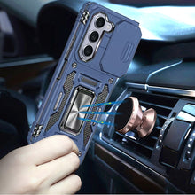 For Samsung Z Fold7 Case Sliding Lens with Magnetic Ring Stand + Tempered Glass