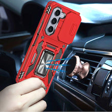 For Samsung Z Fold7 Case Sliding Lens with Magnetic Ring Stand + Tempered Glass