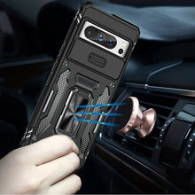 For Google Pixel 9 Pro XL 6.8 inch Case Sliding Lens Cover Shockproof Ringstand