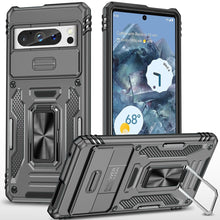 For Google Pixel 9 Pro XL 6.8 inch Case Sliding Lens Cover Shockproof Ringstand