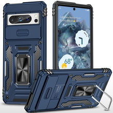 For Google Pixel 9 Pro XL 6.8 inch Case Sliding Lens Cover Shockproof Ringstand