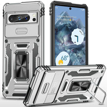 For Google Pixel 9 Pro XL 6.8 inch Case Sliding Lens Cover Shockproof Ringstand