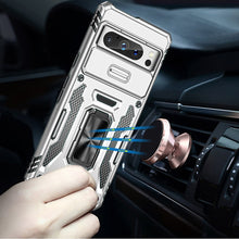 For Google Pixel 9 Pro XL 6.8 inch Case Sliding Lens Cover Shockproof Ringstand