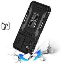 For Samsung A17 5G Case Sliding Lens with Magnetic Ring Stand + Tempered Glass