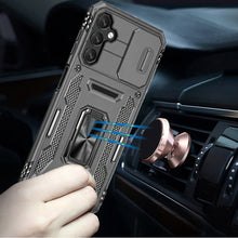 For Samsung A17 5G Case Sliding Lens with Magnetic Ring Stand + Tempered Glass