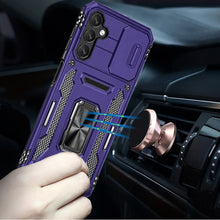 For Samsung A17 5G Case Sliding Lens with Magnetic Ring Stand + Tempered Glass