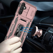 For Samsung A17 5G Case Sliding Lens with Magnetic Ring Stand + Tempered Glass