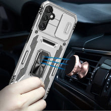 For Samsung A17 5G Case Sliding Lens with Magnetic Ring Stand + Tempered Glass