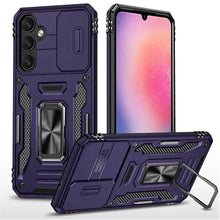 For Samsung A26 5G Case Slide Lens Cover Magnetic Ring Stand + Tempered Glass