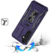 For Samsung A26 5G Case Slide Lens Cover Magnetic Ring Stand + Tempered Glass