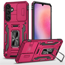 For Samsung A26 5G Case Slide Lens Cover Magnetic Ring Stand + Tempered Glass