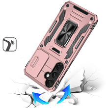 For Samsung A26 5G Case Slide Lens Cover Magnetic Ring Stand + Tempered Glass