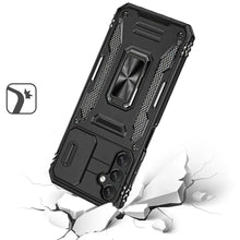 For Samsung A35 5G Case Sliding Lens Shockproof Cover Ringstand + Tempered Glass