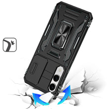 For Samsung S25 Edge Case Sliding Lens Shockproof w/ Ring Stand + Tempered Glass