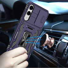 For Samsung S25 Edge Case Sliding Lens Shockproof w/ Ring Stand + Tempered Glass