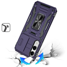 For Samsung S25 Edge Case Sliding Lens Shockproof w/ Ring Stand + Tempered Glass
