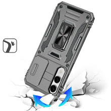 For Samsung S25 Edge Case Sliding Lens Shockproof w/ Ring Stand + Tempered Glass