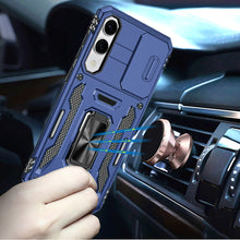 For Samsung S25 Edge Case Sliding Lens Shockproof w/ Ring Stand + Tempered Glass