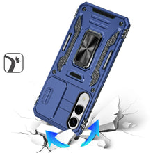 For Samsung S25 Edge Case Sliding Lens Shockproof w/ Ring Stand + Tempered Glass