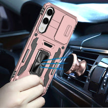 For Samsung S25 Edge Case Sliding Lens Shockproof w/ Ring Stand + Tempered Glass