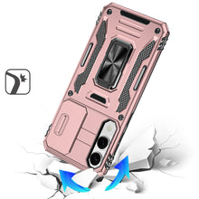 For Samsung S25 Edge Case Sliding Lens Shockproof w/ Ring Stand + Tempered Glass