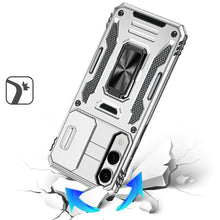 For Samsung S25 Edge Case Sliding Lens Shockproof w/ Ring Stand + Tempered Glass