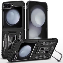 For Samsung Galaxy Z Flip 6 Case Sliding Lens Shockproof Cover with Ring Stand