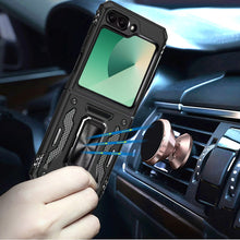 For Samsung Z Flip7 Case Sliding Lens with Magnetic Ring Stand + Tempered Glass