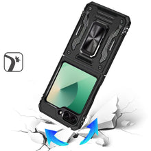 For Samsung Z Flip7 Case Sliding Lens with Magnetic Ring Stand + Tempered Glass
